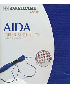 Borduurstof aida 14ct/5.4 kruisje van Zweigart kl.567 blauw afm. 48x53cm