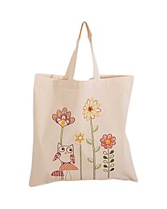 Katoenentas met uil om te borduren van Rico Voorbedrukt