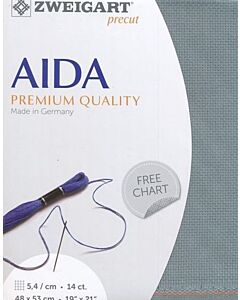 Borduurstof aida 14ct/5.4 kruisje van Zweigart kl.594 groen afm. 48x53cm