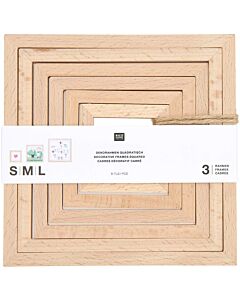 Rico Design decoratief frame vierkant 3st. 100213 (7x7, 11x11, 14,5x14,5)