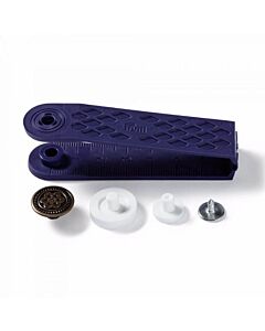 Prym  jeansknopen open kap, dessin bloem, 17mm oudmessing, 8 stuks 