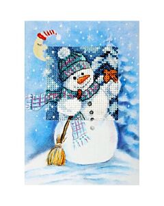 Orchidea wenskaart Sneeuwpop 6231 borduren