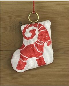 Borduurpakket Kerstboomhangertje sokje kerstgeit Permin