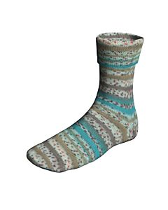 Lang Yarns Super Soxx Bamboo Color kl.511 BirdSoxx (wit/antraciet/roodbruin/blauw) 