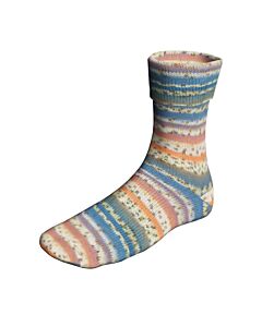 Lang Yarns Super Soxx Bamboo Color kl.514 BirdSoxx (wit/grijs/groen/oker)