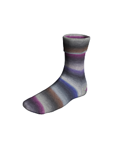 Lang Yarns Super Soxx Silk Color kl.464 WeekdaySoxx (wit/beige/grijs/paars) is een 4 draads sokkenwol