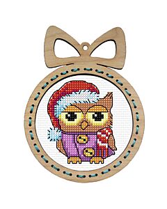 Orchidea borduurpakket kerst uil 6676 telpatroon incl. frame