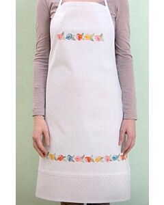 Rico Design keukenschort gekleurde bloemen borduren in platsteek 67273.52.00