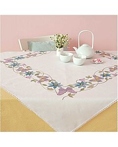 Borduurpakket voorbedrukt kleedje  vlinders in kruissteek van Rico 67363.52.51