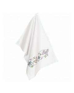 Borduurpakket theedoek vlinders met bloemen voorbedrukte om te borduren