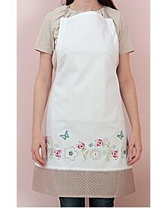 Rico Design keukenschort bloemen en vlinders borduren in platsteek 67373.52.00