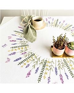 Rico Design borduurpakket lavendel krans tafelkleed voorbedrukt