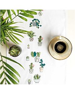 Voorbedrukte loper cactussen van Rico om te borduren 40x150cm 67416.54.18