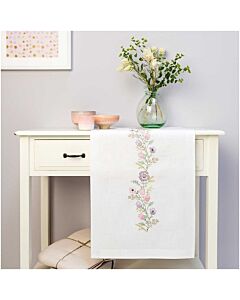 Voorbedrukte bloemenloper om te borduren 45x100cm Rico design 67430.52.18