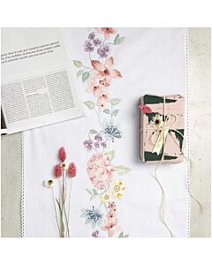 Rico Design tafellopertje hortensia's  67471.54.18 voorbedrukt borduren in platsteek