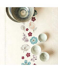 Voorbedrukte loper bloemen om te borduren 40x150cm Rico design 68299.54.18