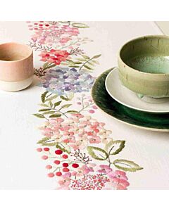 Voorbedrukte  hortensialoper om te borduren 45x100cm Rico design 68303.52.18