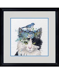 Dimensions borduurpakket Floral Cat 70-35433 telpatroon