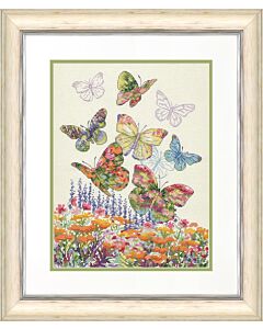 Dimensions borduurpakket 'fleurige vlinders' 70-35448 telpatroon