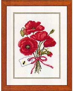 Borduurpakket klaprozenboeket van Vervaco 2002/70.044