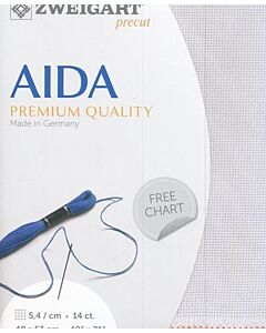 Borduurstof aida 14ct/5.4 kruisje van Zweigart kl. licht grijs 7011