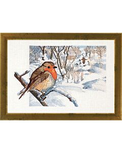 Permin borduurpakket roodborstje om te borduren 70-4128