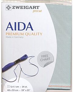 Zweigart borduurstof aida 14ct / 5.4  kruisje kleur Grijs 718 afm. 48x53cm