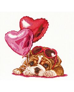 Thea Gouveneur borduurpakket 'Valentijnsdag puppy' 739A telpatroon