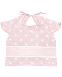 Baby slab met mouwtjes en een aida rand om te borduren rose met stippen Rico Design 740244.76