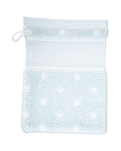 Rico Design washand met aida rand om te borduren blauw met stippen 740245.73