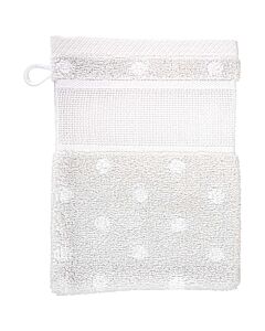 Rico Design washand met aida rand om te borduren grijs met stippen 740258.73