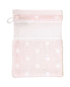 Rico Design washand met aida rand om te borduren roze met stip 740260.73