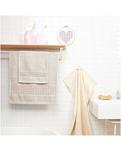 Rico Design handdoek met aida rand beton grijs  borduren 740277.18