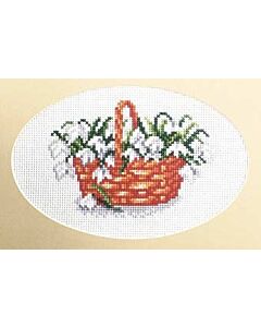  Borduurpakket sneeuwklokjes voorbedrukt op aida 