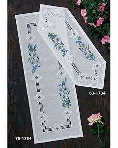 Hardanger-  en borduurpakket  loper met bloemen permin 75-1734