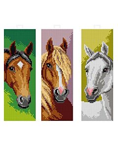 Orchidea paarden set van 3 boekenleggers 7693 telpatroon