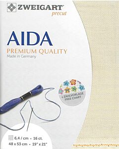Zweigart borduurstof aida 16ct/ 6.4kruisje beige 770 afm. 48x53cm