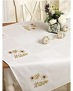 Borduurpakket tafelkleed met telpatroon bloemen Rico design 78637.52.21