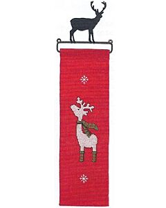 Borduurpakket  Wandhangertje kerst: rendier linnen  