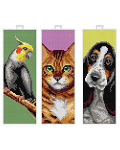 Orchidea dieren set van 3 boekenleggers 7896 borduren