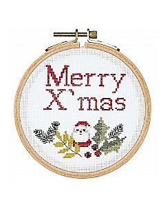 Borduurpakket merry christmas incl borduurring om te borduren telwerk van Rico 80075.54.00