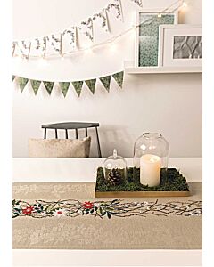 Borduurpakket  loper kerst bloemen met telpatroon van Rico 80221.52.18