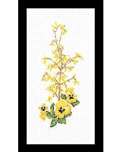 Borduurpakket  viooltjes en forsithia van Thea Gouverneur 822