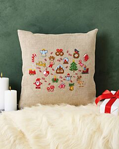 Permin borduurkussenpakket ho, ho, ho 83-5238 telpatroon