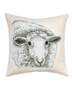 Permin Borduurpakket Kussen Het Witte Schaap 83-6104