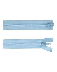 Dubbel deelbare rits 80cm kl.838 baby blauw met bloktand