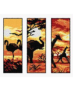 Orchidea borduurpakket exotische dieren boekenleggers 3st. 8704 telpatroon