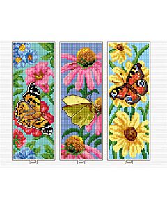 Orchidea borduurpakket vlinders boekenleggers 3st. 8717 telpatroon