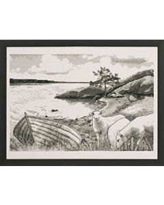 Permin borduurpakket schapen aan het meer om te borduren 90-8804