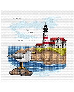 Orchidea borduurpakket landschap met vuurtoren 8901 telpatroon